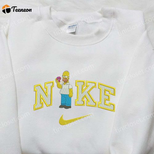 Simpsons Homer Eating Donut x Nike Embroidered Shirt – Customized & Trendy Nike Shirt