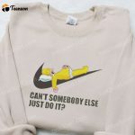 Homer Sleeping x Swoosh Cartoon Embroidered Sweatshirt – Nike Inspired Shirt Perfect Birthday Gift Idea