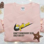 Homer Sleeping x Swoosh Cartoon Embroidered Sweatshirt – Nike Inspired Shirt Perfect Birthday Gift Idea