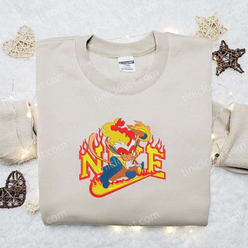 Infernape x Nike Anime Embroidered Sweatshirt & Pokemon Shirt: Perfect Family Gift Ideas