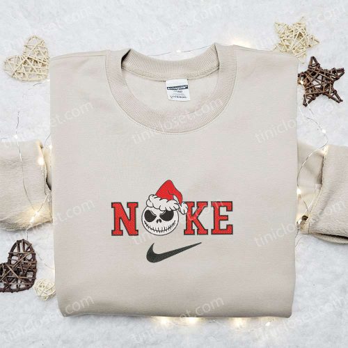 Jack Head Xmas Hat x Nike Embroidered Sweatshirt: Merry Christmas Shirt B Gift for Men Women Gift Ideas