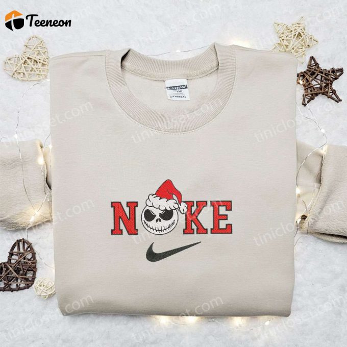 Jack Head Xmas Hat X Nike Embroidered Sweatshirt: Merry Christmas Shirt B Gift For Men Women Gift Ideas