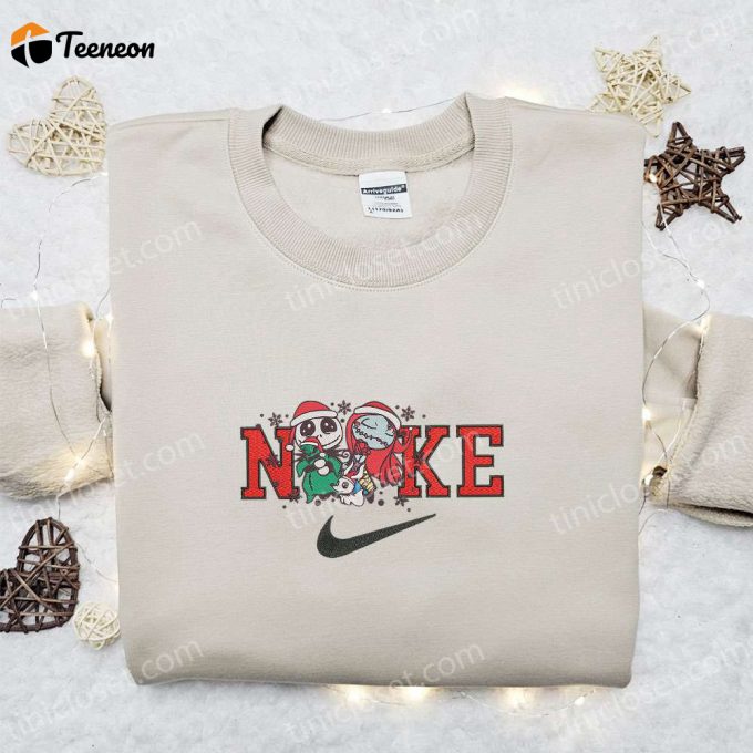 Jack Sally Oogie Boogie X Nike Embroidered Sweatshirt: Movie Merry Christmas Shirt Top Gift Ideas