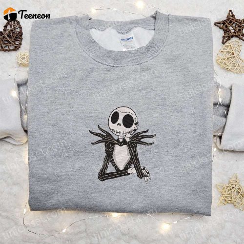 Jack Skellington Embroidered Sweatshirt – Nightmare Before Christmas Hoodie Spooky Shirt