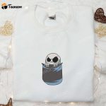 Spooky Style: Jack Skellington In The Pocket Embroidered Shirt & More – Nightmare Before Christmas Characters T-shirt & Nike Inspired Sweatshirt