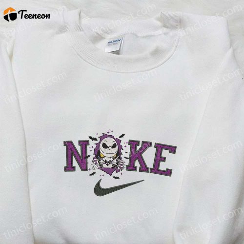 Jack Skellington x Nike Embroidered Hoodie & T-Shirt: Nightmare Before Christmas Characters Nike Inspired Sweatshirt