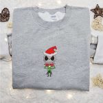 Jack Skellington Xmas Embroidered Shirt & Hoodie: Nightmare Before Christmas Cartoon Sweatshirt