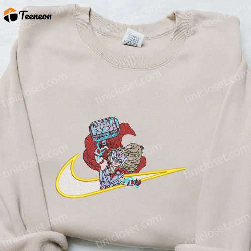 Jane Foster x Swoosh Movie & Marvel Universe Embroidered Hoodie – B Gift for Men Women Family Gift Ideas