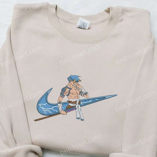 Anime Embroidered Shirts: Kamina x Swoosh & Tengen Toppa Gurren Lagann Custom Nike Tee