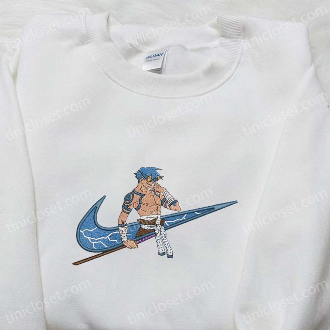 Anime Embroidered Shirts: Kamina X Swoosh &Amp; Tengen Toppa Gurren Lagann Custom Nike Tee