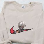 Ken Kaneki x Nike Swoosh Anime Embroidered Sweatshirt – Tokyo Ghoul Shirt Nike Inspired D Gift for Men Women