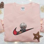 Ken Kaneki x Nike Swoosh Anime Embroidered Sweatshirt – Tokyo Ghoul Shirt Nike Inspired D Gift for Men Women