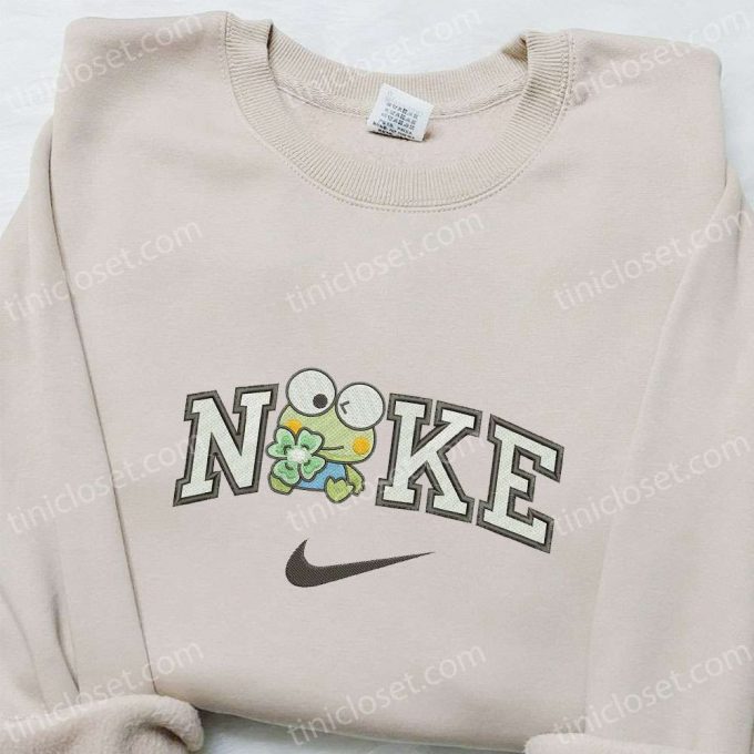 Keroppi Flower X Nike Embroidered Sweatshirt – Cartoon &Amp; Nike Inspired Shirt