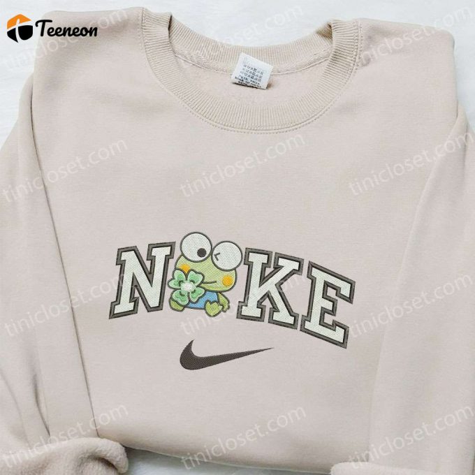 Keroppi Flower X Nike Embroidered Sweatshirt – Cartoon &Amp;Amp; Nike Inspired Shirt