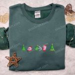 Get F Gift for Men Women with Kirby: Christmas Tree Embroidered Shirt Hoodie & Sweatshirt