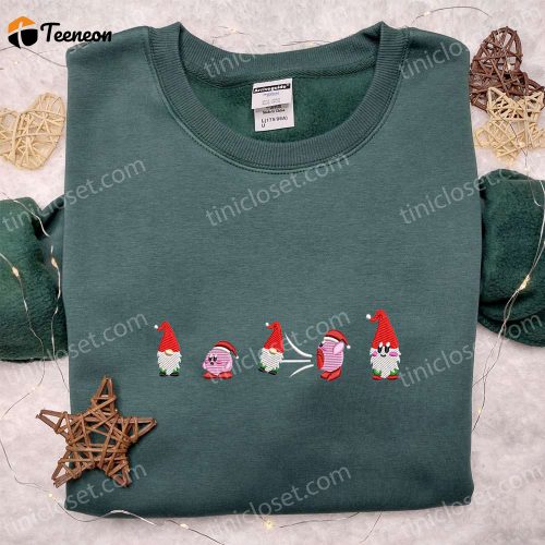 Kirby Christmas Embroidered Shirt Hoodie & Sweatshirt: F Gift for Men Women Game Character Apparel