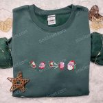 Kirby Eating Santa Embroidered Shirt Hoodie & Sweatshirt: F Gift for Men Women Christmas Game Character Apparel