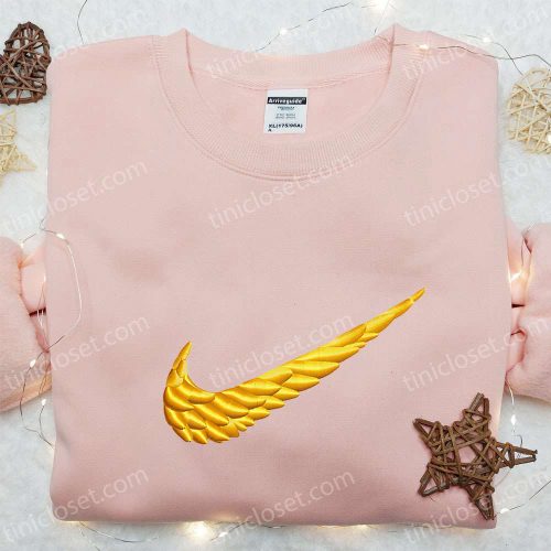 Kyrie Wings x Swoosh Embroidered Shirt & Hoodie: B Gift for Men Women Nike Inspired Gift Ideas for Family