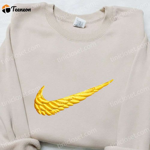 Kyrie Wings x Swoosh Embroidered Shirt & Hoodie: B Gift for Men Women Nike Inspired Gift Ideas for Family