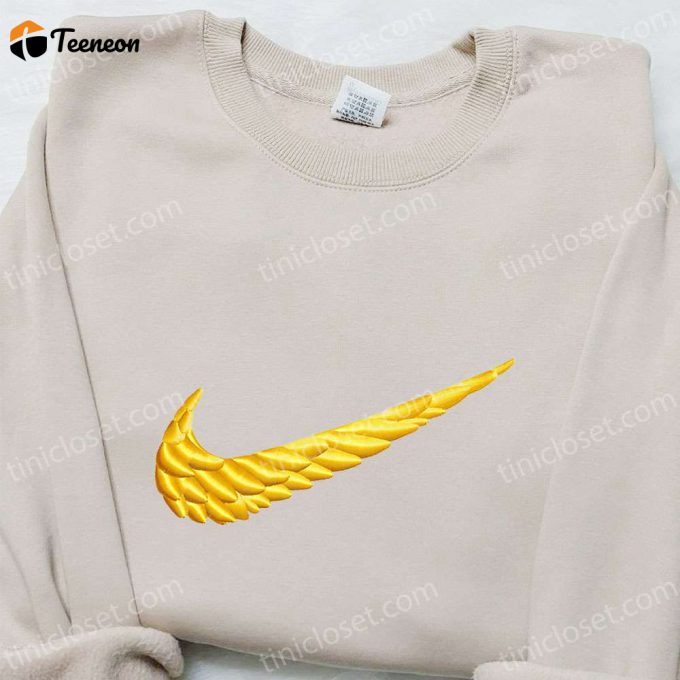 Kyrie Wings X Swoosh Embroidered Shirt &Amp;Amp; Hoodie: B Gift For Men Women Nike Inspired Gift Ideas For Family