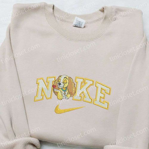 Lady x Nike Cartoon Embroidered Hoodie & Disney Character – B Gift for Men Women Birthday Gift Ideas