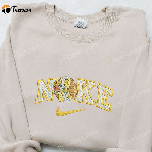 Lady x Nike Cartoon Embroidered Hoodie & Disney Character – B Gift for Men Women Birthday Gift Ideas