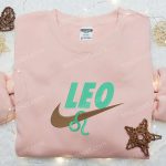 Leo Zodiac x Nike Swoosh Shirt & Hoodie: B Gift for Men Women Family Gifts Nike Inspired Embroidery