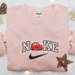 Lightning McQueen x Nike Embroidered Cartoon Sweatshirt & Disney Characters T-shirt: B Gift for Men Women Birthday Gift Ideas