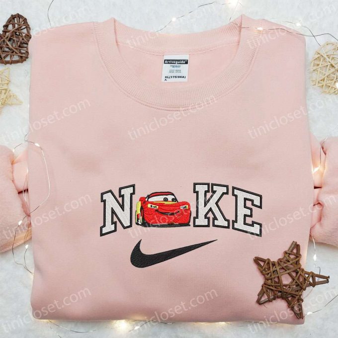 Lightning Mcqueen X Nike Embroidered Cartoon Sweatshirt &Amp; Disney Characters T-Shirt: B Gift For Men Women Birthday Gift Ideas