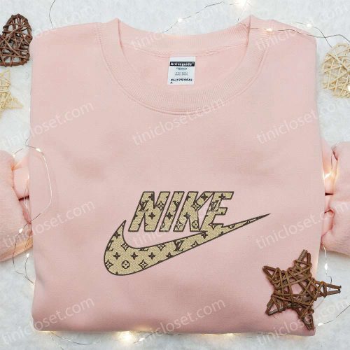 Stylish Louis Vuitton x Nike Embroidered Sweatshirt & T-shirt: B Gift for Men Women Birthday Gift Ideas