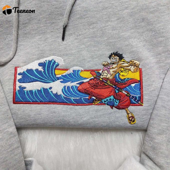 Luffy Embroidered Shirt One Piece Sweatshirt &Amp;Amp; Anime Hoodie: Exquisite D Gift For Men Women For Anime Lovers