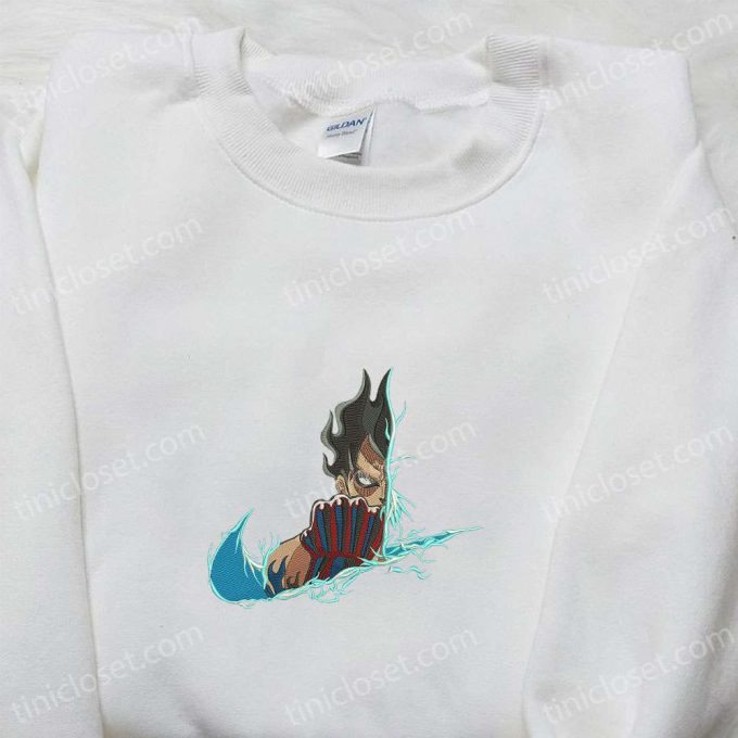 Luffy Gear 4 X Nike Anime Embroidered Shirt &Amp; Hoodie: One Piece Custom T-Shirt