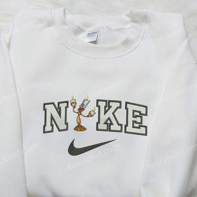 Lumiere X Nike Embroidered Shirt: Stylish Cartoon D Gift For Men Women For A Trendy Nike Shirt