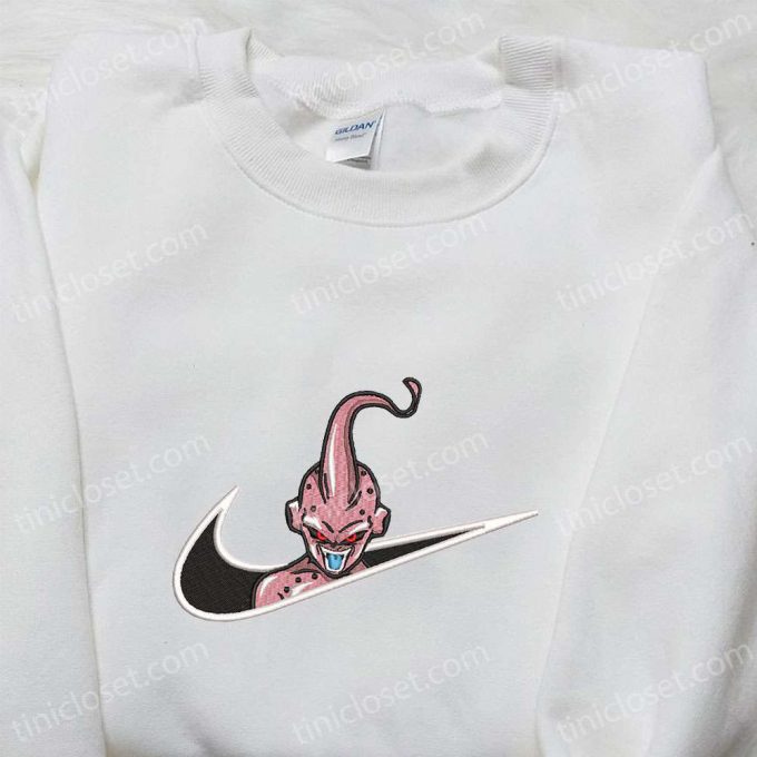 Majin Buu X Nike Swoosh Anime Embroidered Shirt – Dragon Ball Inspired Nike Style