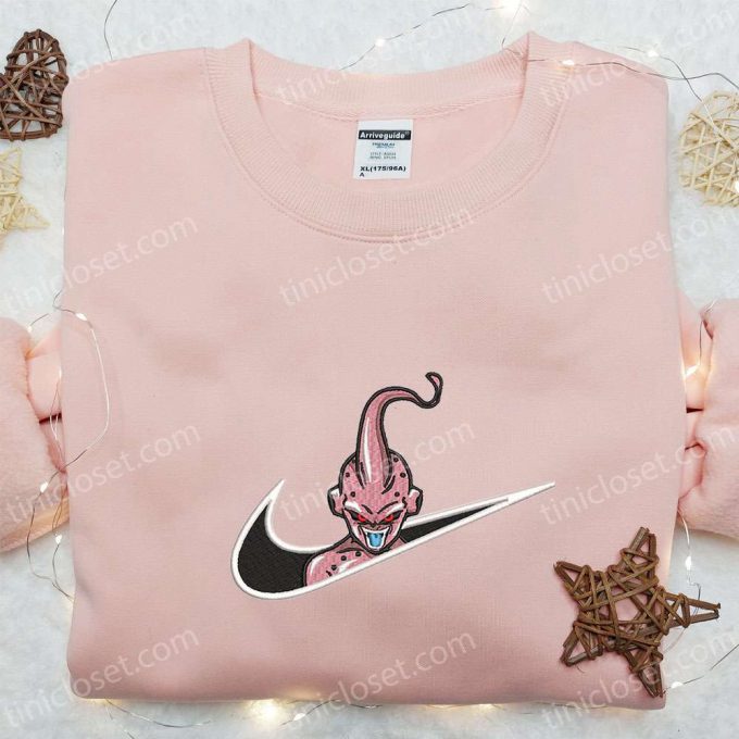 Majin Buu X Nike Swoosh Anime Embroidered Shirt – Dragon Ball Inspired Nike Style