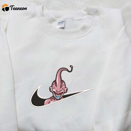 Majin Buu x Nike Swoosh Anime Embroidered Shirt – Dragon Ball Inspired Nike Style