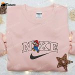 Shop Mario x Nike Cartoon Embroidered Shirt Super Mario Hoodie & Custom T-shirt Nike Embroidery Collection