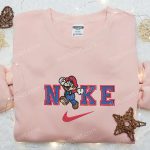 Super Mario x Nike Cartoon Embroidered Shirt – Stylish Nintendo-Inspired Nike Shirt