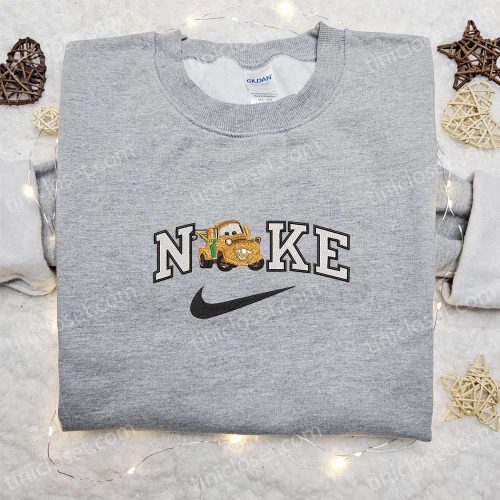 Mater Car x Nike Disney Embroidered Sweatshirt & T-Shirt: B Gift for Men Women Family Gift Ideas with Disney Characters