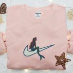 Mermaid x Swoosh Nike Inspired Embroidered Shirt: B Gift for Men Women Family Gift Ideas