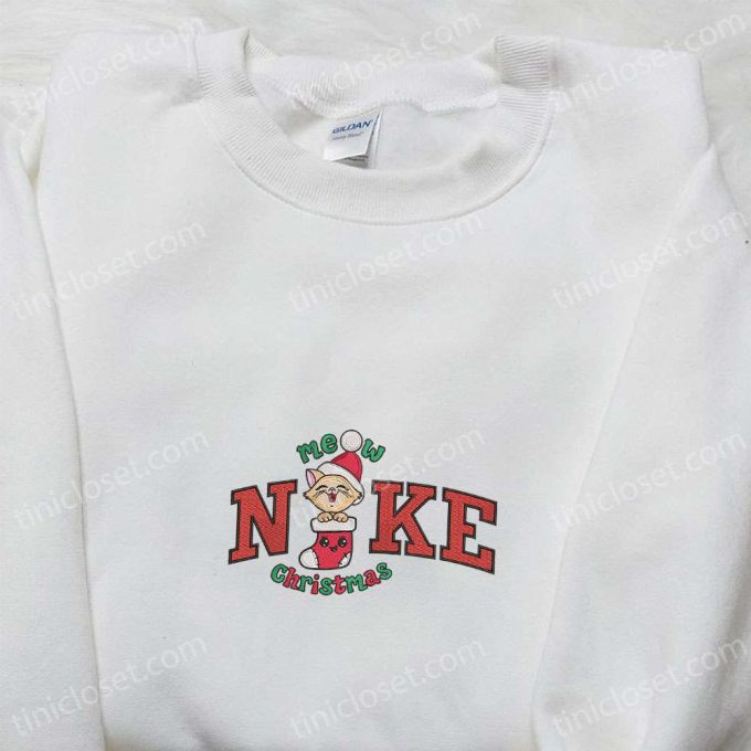 Mew Xmas X Nike Embroidered Sweatshirt: F Gift For Men Women Merry Christmas Shirt B Gift For Men Women Gift Ideas