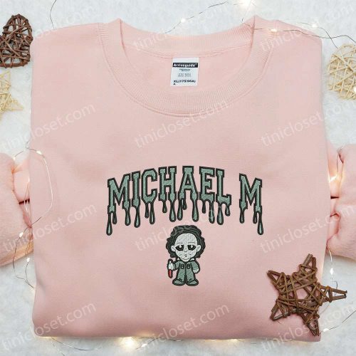 Spooky Michael Myers Embroidered Hoodie – Horror Movie Characters Sweatshirt & Shirt