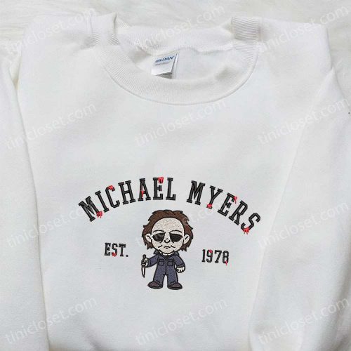 Michael Myers  Gift for Men Women 1978 Embroidered Shirt – Horror Movie Characters & Spooky D Gift for Men Women