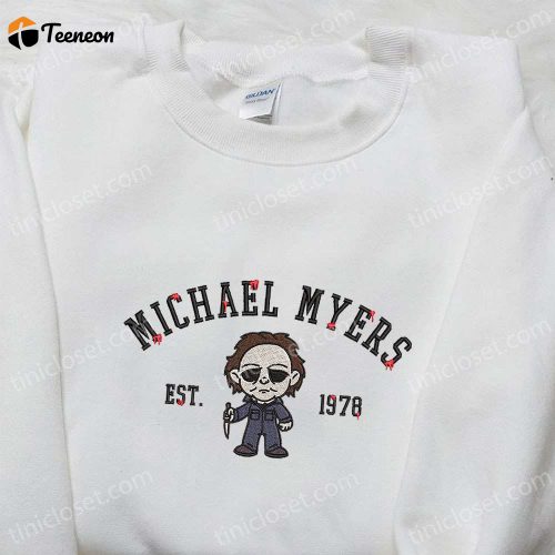 Michael Myers  Gift for Men Women 1978 Embroidered Shirt – Horror Movie Characters & Spooky D Gift for Men Women