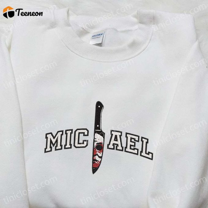 Michael Myers Knife Embroidered Shirt – Horror Movie Characters &Amp;Amp; Spooky D Gift For Men Women