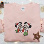 Disney Xmas Embroidered Shirt Hoodie & Sweatshirt – Mickey and Minnie Mouse Characters for Christmas