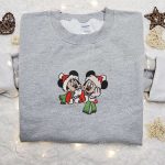 Disney Xmas Embroidered Shirt Hoodie & Sweatshirt – Mickey and Minnie Mouse Characters for Christmas