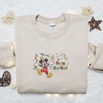 Mickey Happy New Year & Merry Christmas Embroidered Sweatshirt: B Gift for Men Women Disney Characters Movie Shirt Perfect Christmas Gift Idea!