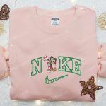 Mickey Mouse Candy Cane Xmas x Nike Embroidered Tshirt – B Gift for Men Women Christmas Gift Ideas Nike Inspired Shirt