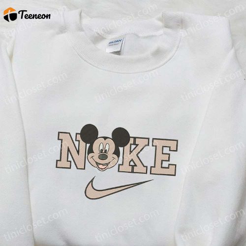 Mickey Mouse Head x Nike Cartoon Hoodie & Shirt: B Gift for Men Women Birthday Gift Ideas – Nike Inspired Embroidered Apparel